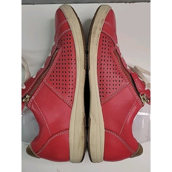 Earth Origins Etta Womens Red Leather Comfort Shoes Sneakers Sz 9.5 Zipper EUC! - Picture 11 of 16